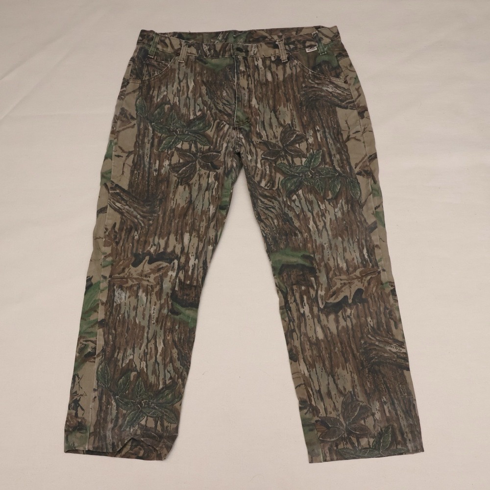 Vintage Duxbak Realtree Camo Hunting Pants USA Made Mens 42x32 Duck Canvas